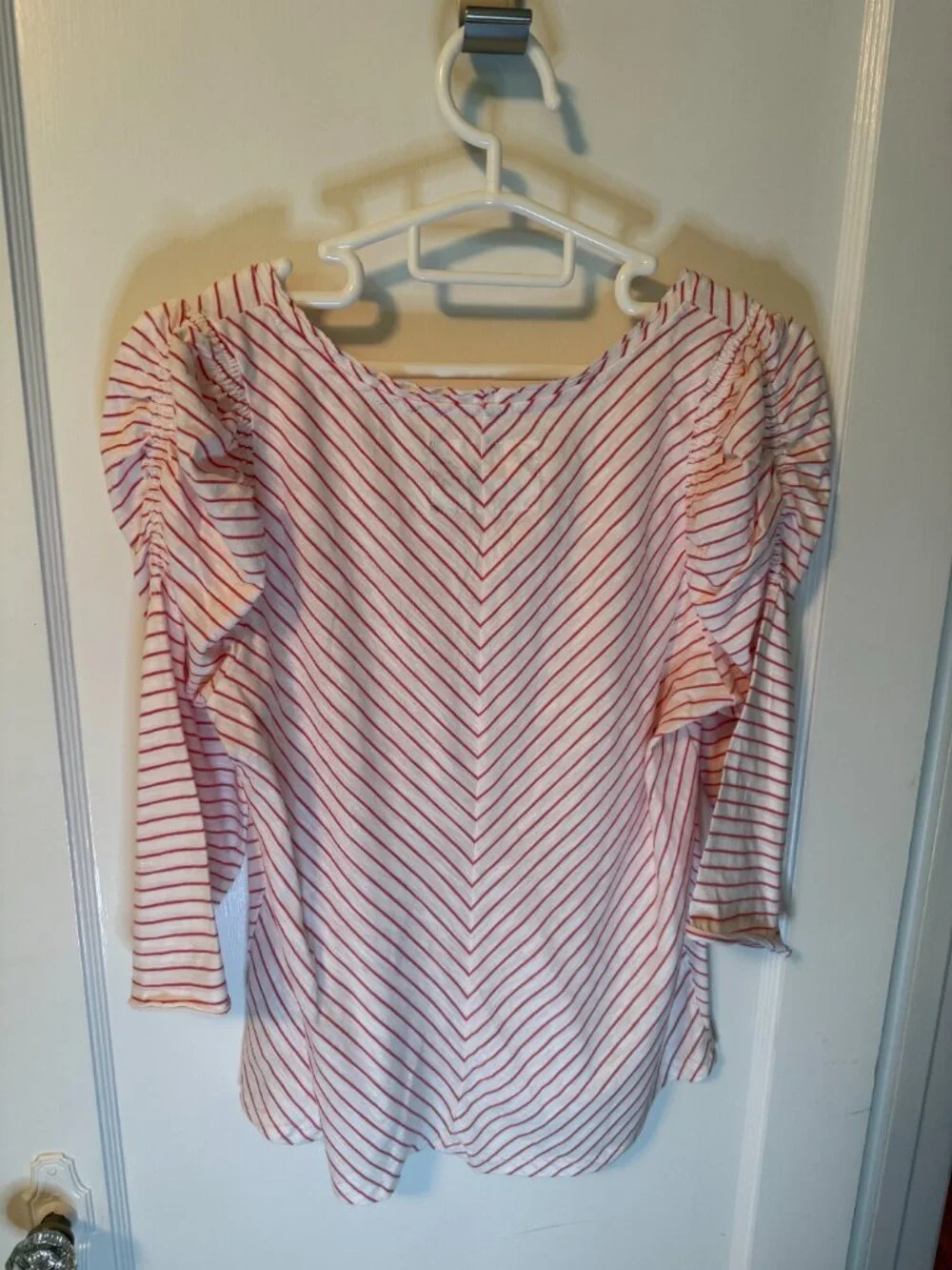 Anthropologie Maeve striped puff sleeve top - Picture 2 of 3